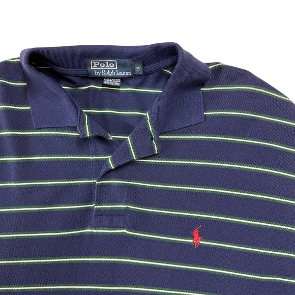 Polo Ralph Lauren Other - Polo Ralph Lauren Blue & Green Striped Henley Red Pony M USA made